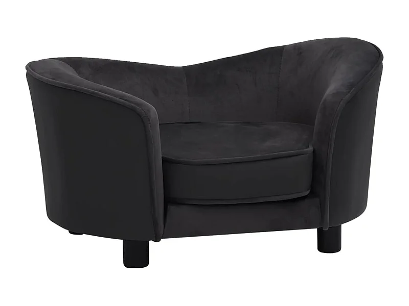 Vandœuvre-lès-Nancy  Hondenbank 69x49x40 cm pluche en kunstleer zwart