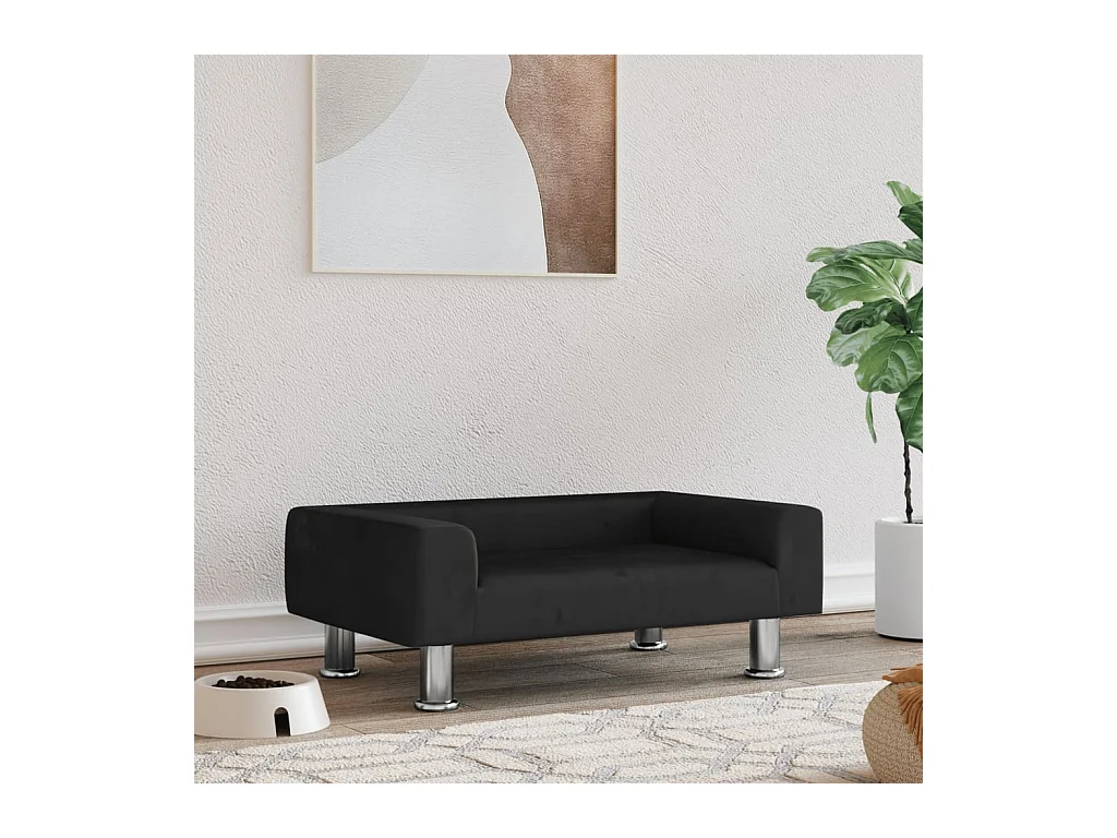 East Providence  Lit pour cen noir 70x45x26,5 cm velours