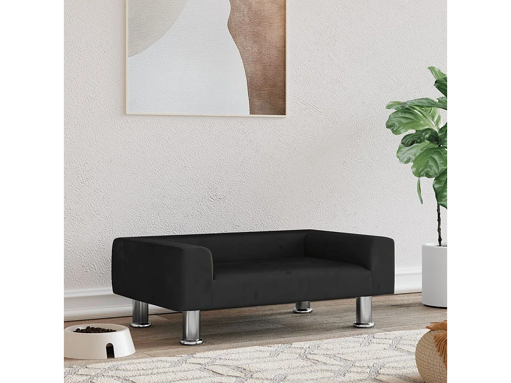 East Providence  Lit pour cen noir 70x45x26,5 cm velours