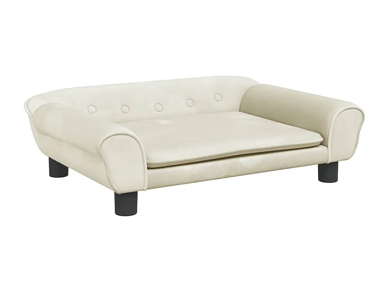 Angeren  Lit pour cen crème 70x48x22 cm velours