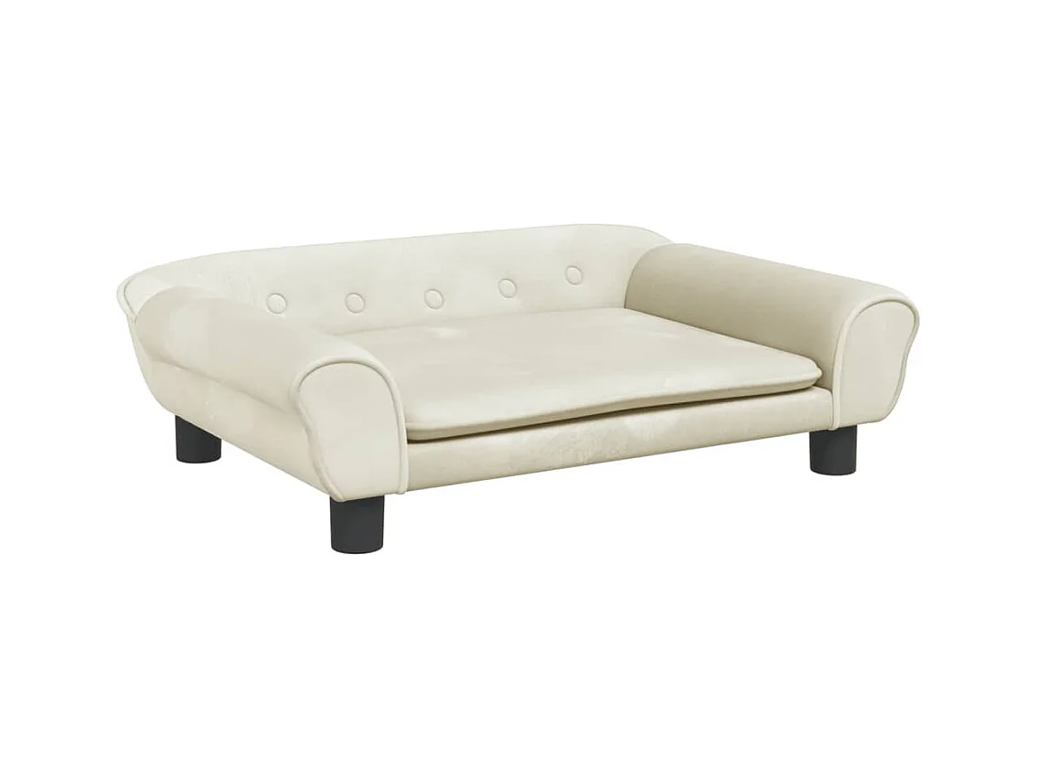Angeren  Hondenmand 70x48x22 cm fluweel crèmekleurig