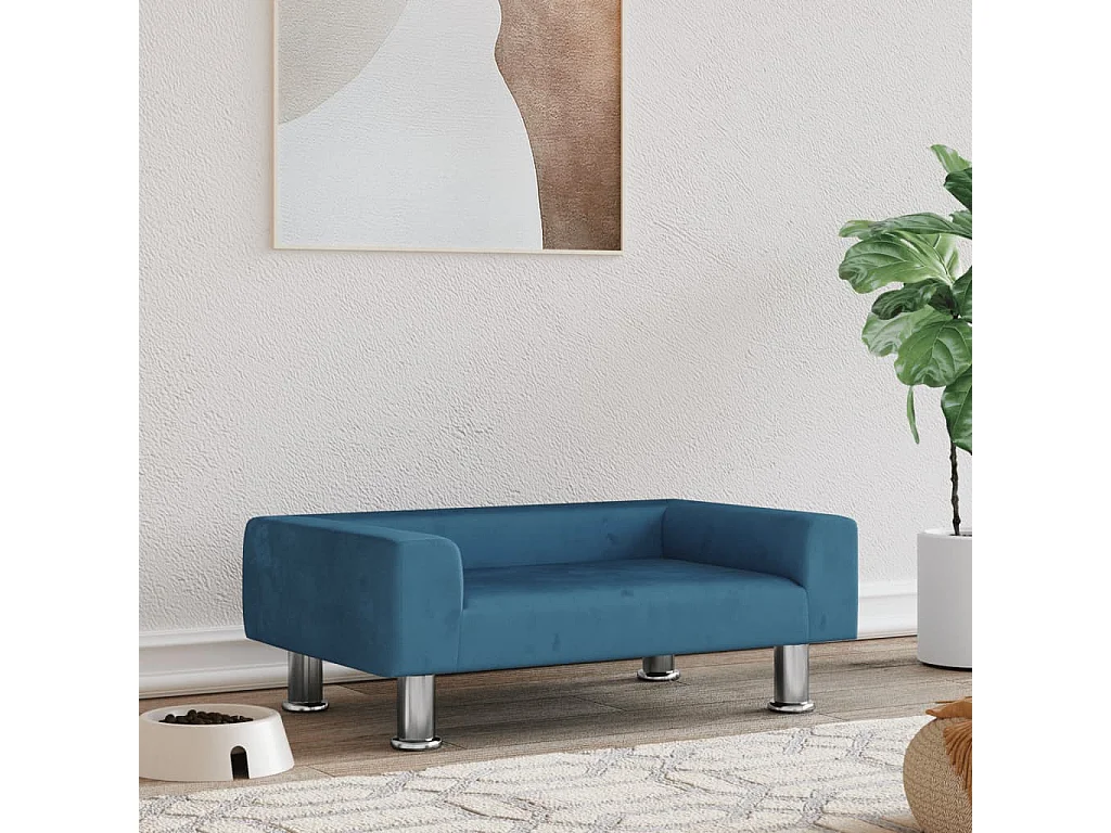 East Providence  Lit pour cen bleu 70x45x26,5 cm velours