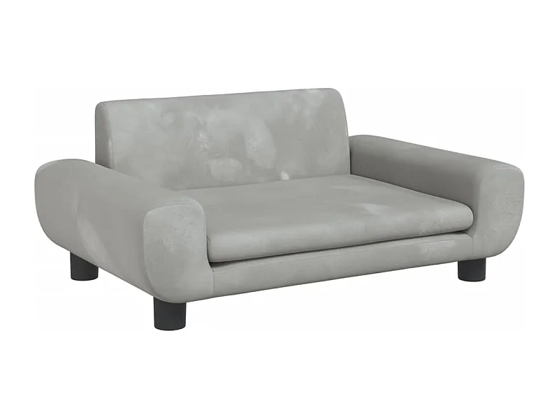 Fien  Lit pour cen gris clair 70x45x33 cm velours