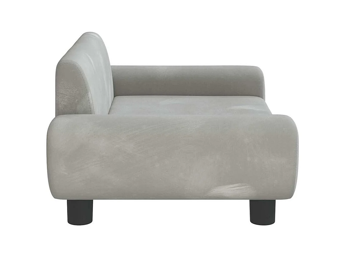Fien  Lit pour cen gris clair 70x45x33 cm velours