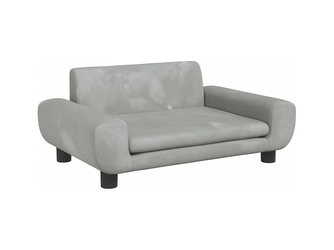 Fien  Hondenmand 70x45x33 cm fluweel lichtgrijs