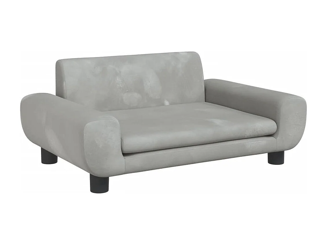 Fien  Lit pour cen gris clair 70x45x33 cm velours