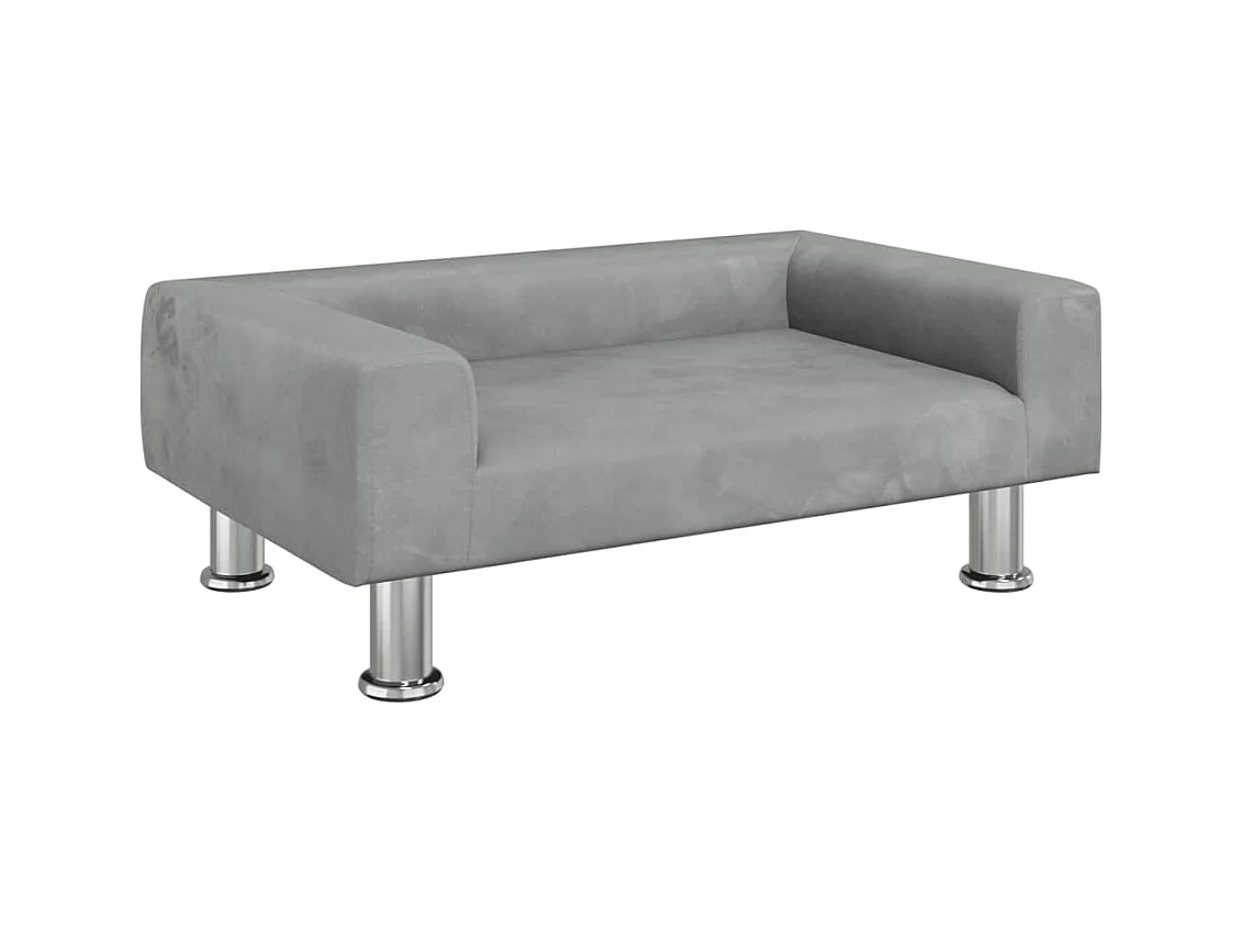 East Providence  Lit pour cen gris clair 70x45x26,5 cm velours