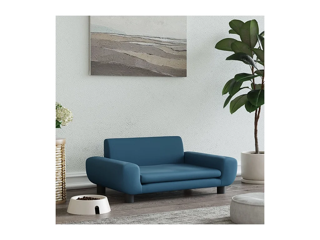 Fien  Lit pour cen bleu 70x45x33 cm velours