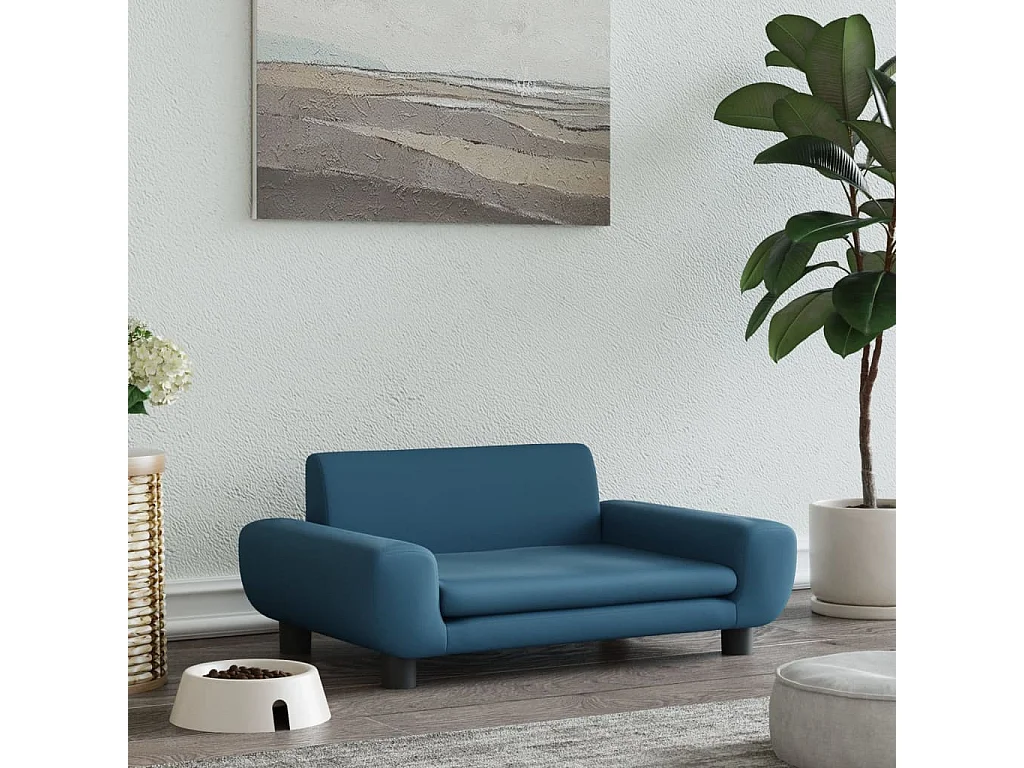 Fien  Lit pour cen bleu 70x45x33 cm velours