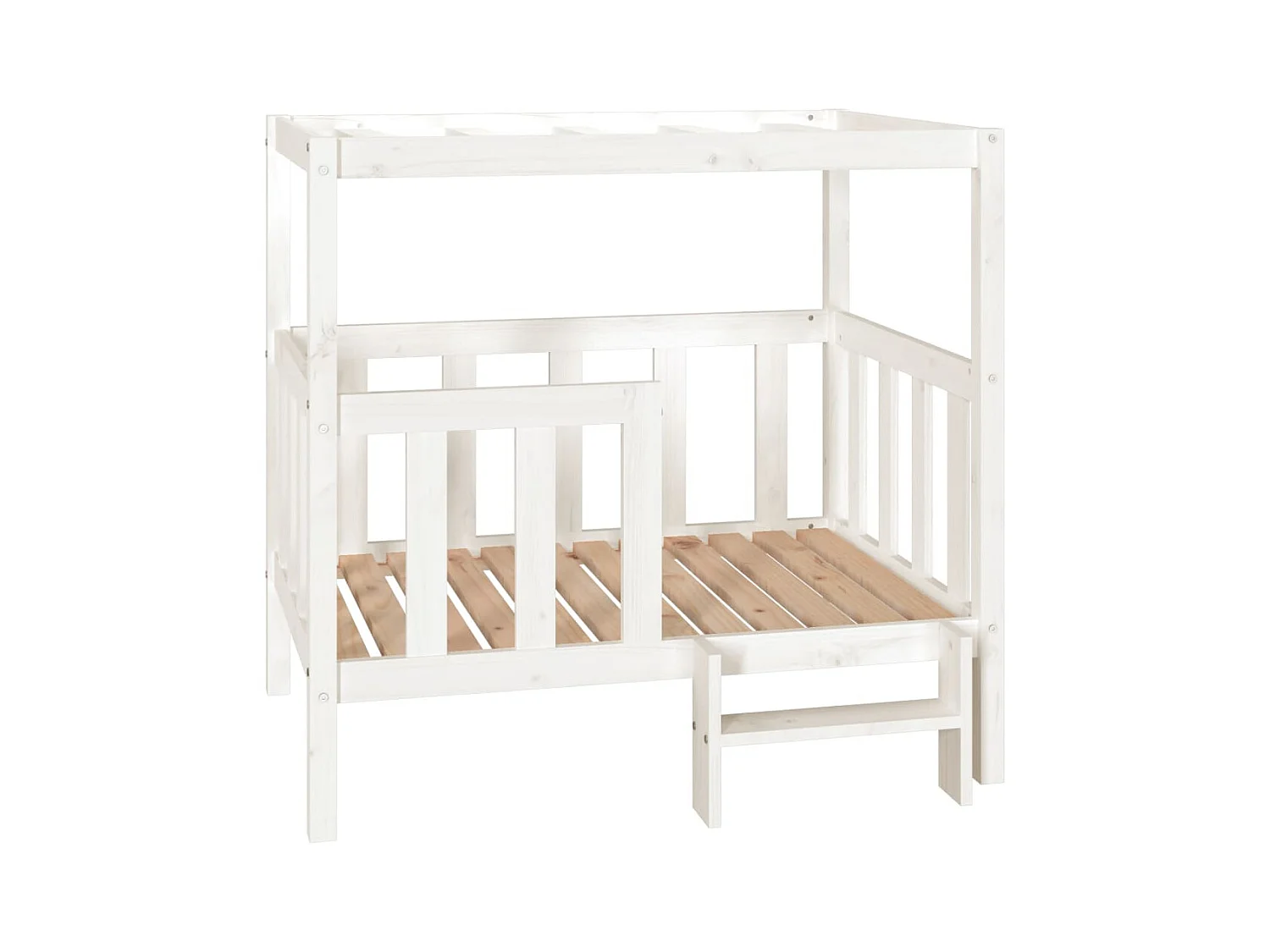 Varyn  Lit pour cen Blanc 105,5x83,5x100 cm Bois de pin solide