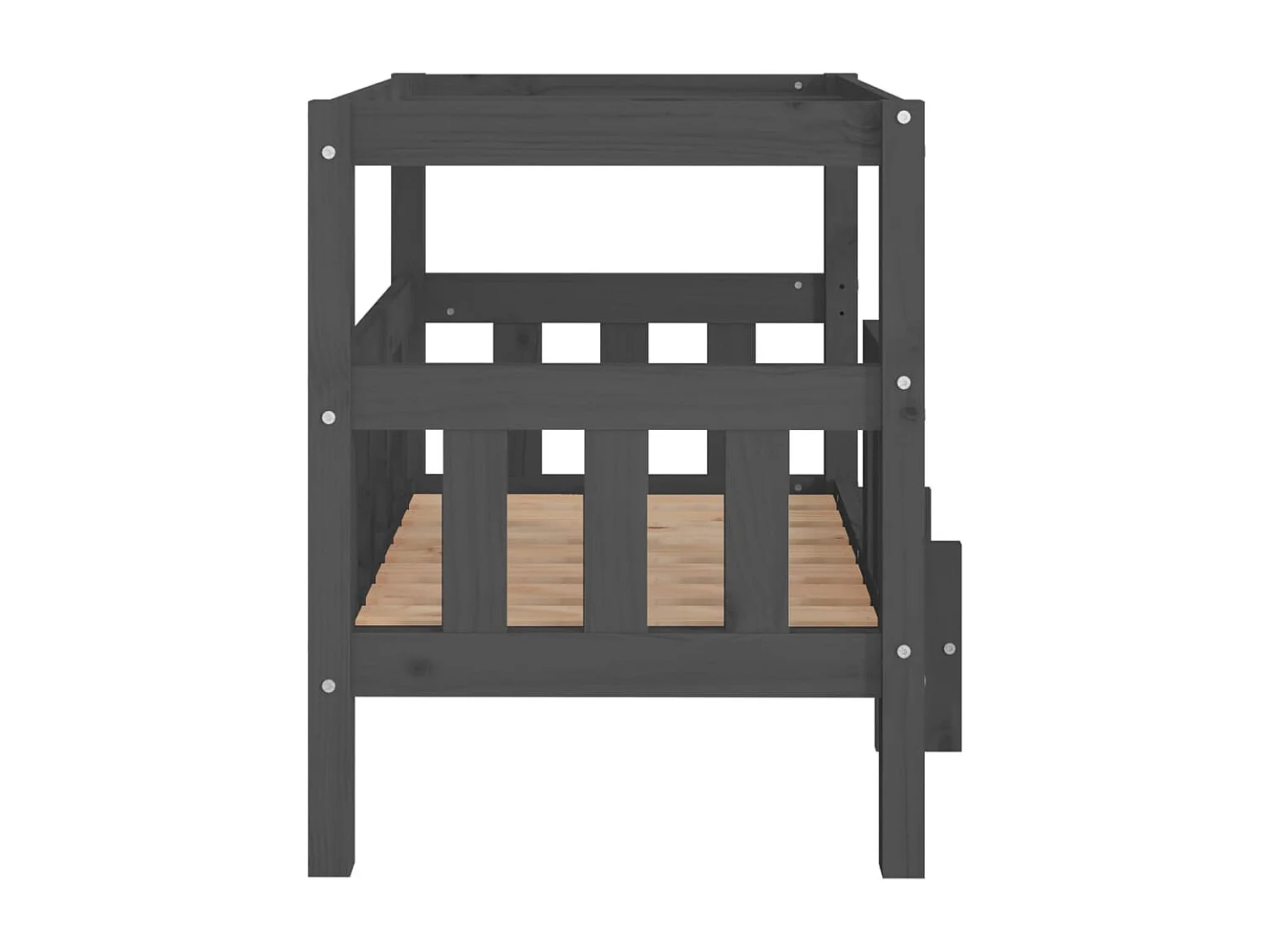 Varyn  Lit pour cen Gris 75,5x63,5x70 cm Bois de pin solide