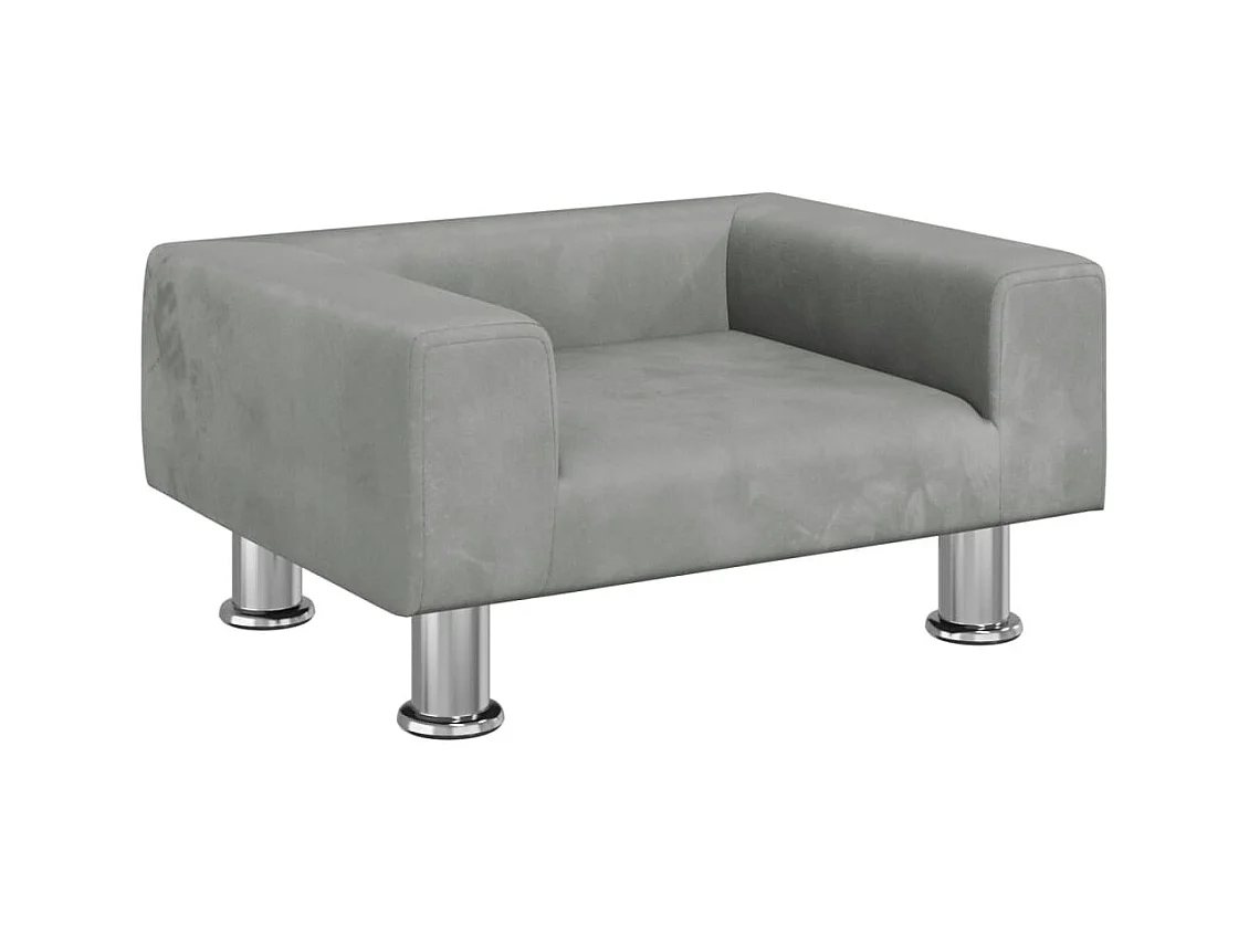 East Providence  Lit pour cen gris clair 50x40x26,5 cm velours