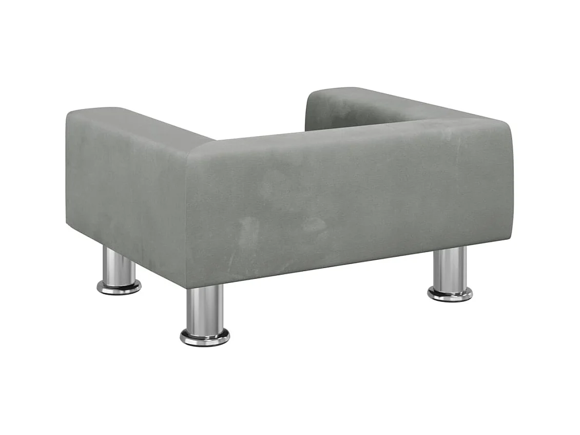 East Providence  Lit pour cen gris clair 50x40x26,5 cm velours