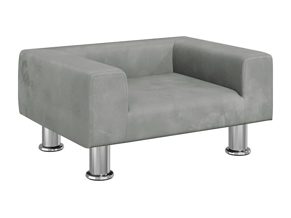 East Providence  Lit pour cen gris clair 50x40x26,5 cm velours