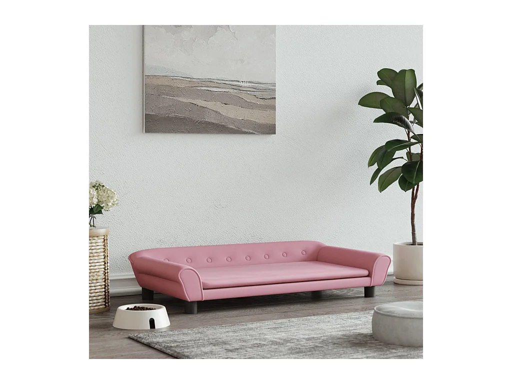 Angeren  Lit pour cen rose 100x50x21 cm velours