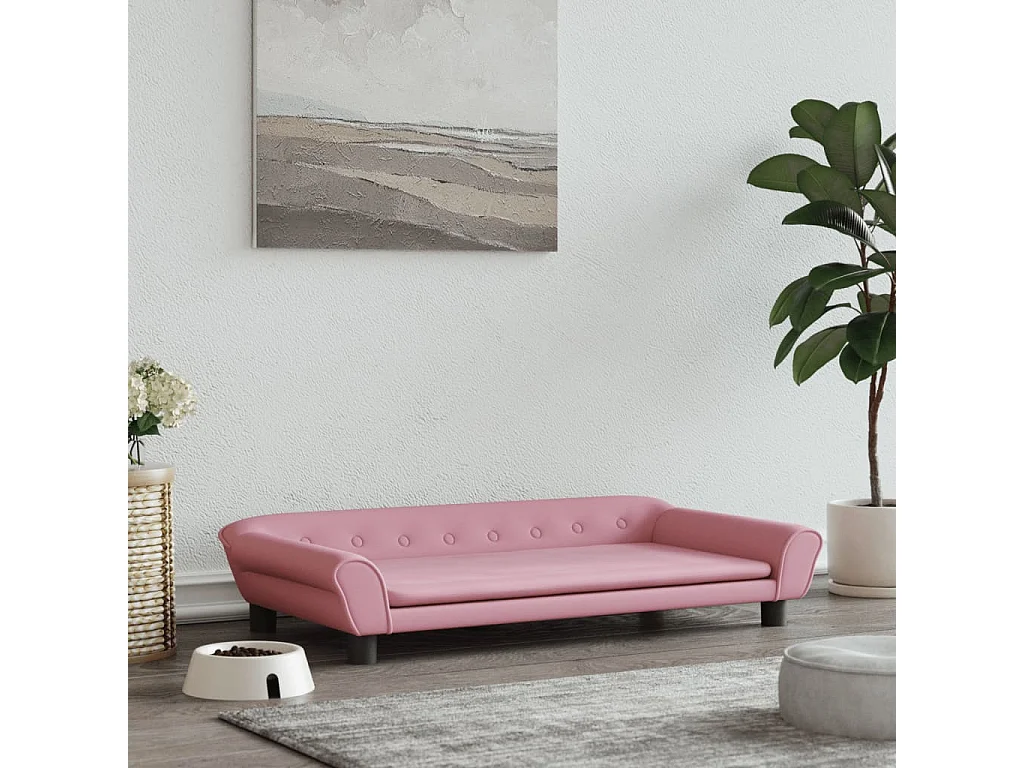 Angeren  Lit pour cen rose 100x50x21 cm velours