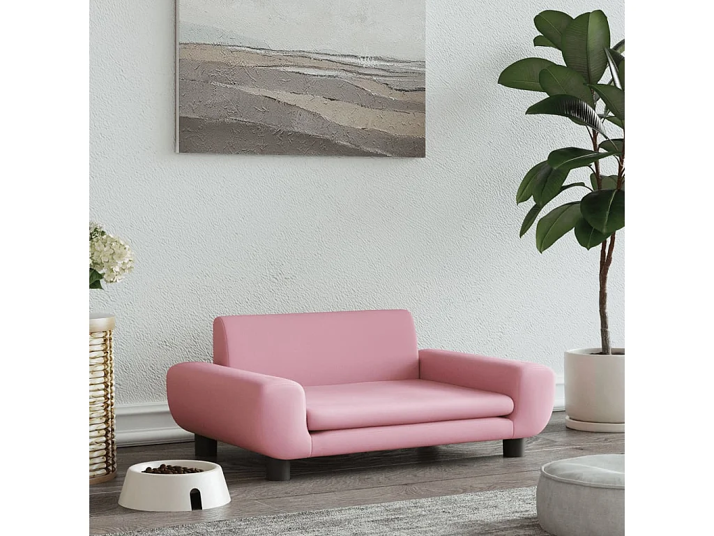 Fien  Lit pour cen rose 70x45x33 cm velours