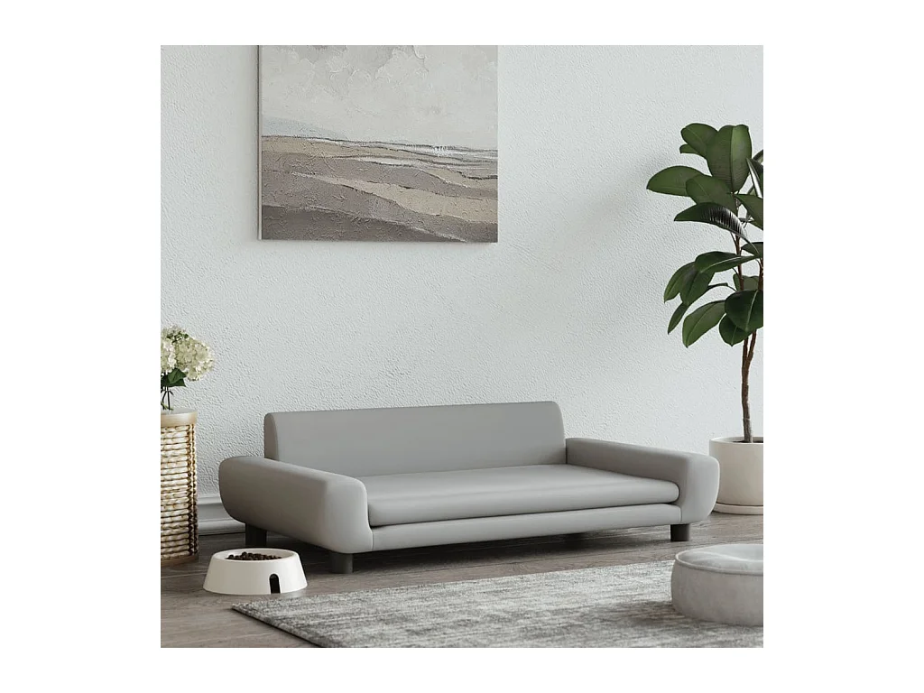 Fien  Lit pour cen gris clair 100x54x33 cm velours