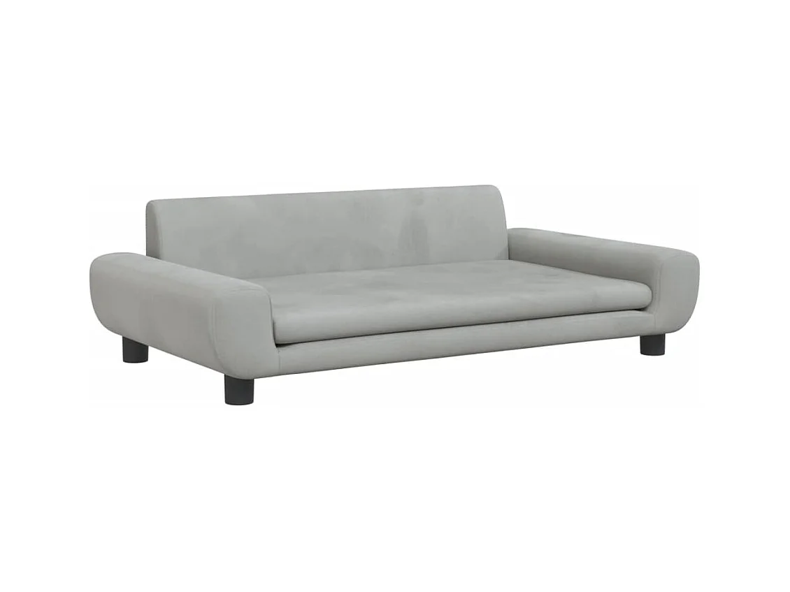 Fien  Hondenmand 100x54x33 cm fluweel lichtgrijs