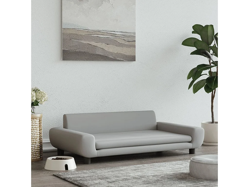 Fien  Lit pour cen gris clair 100x54x33 cm velours