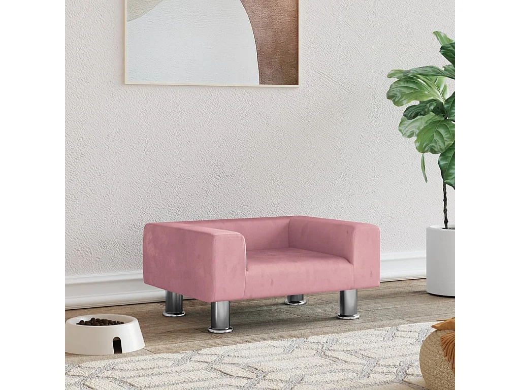 East Providence  Lit pour cen rose 50x40x26,5 cm velours