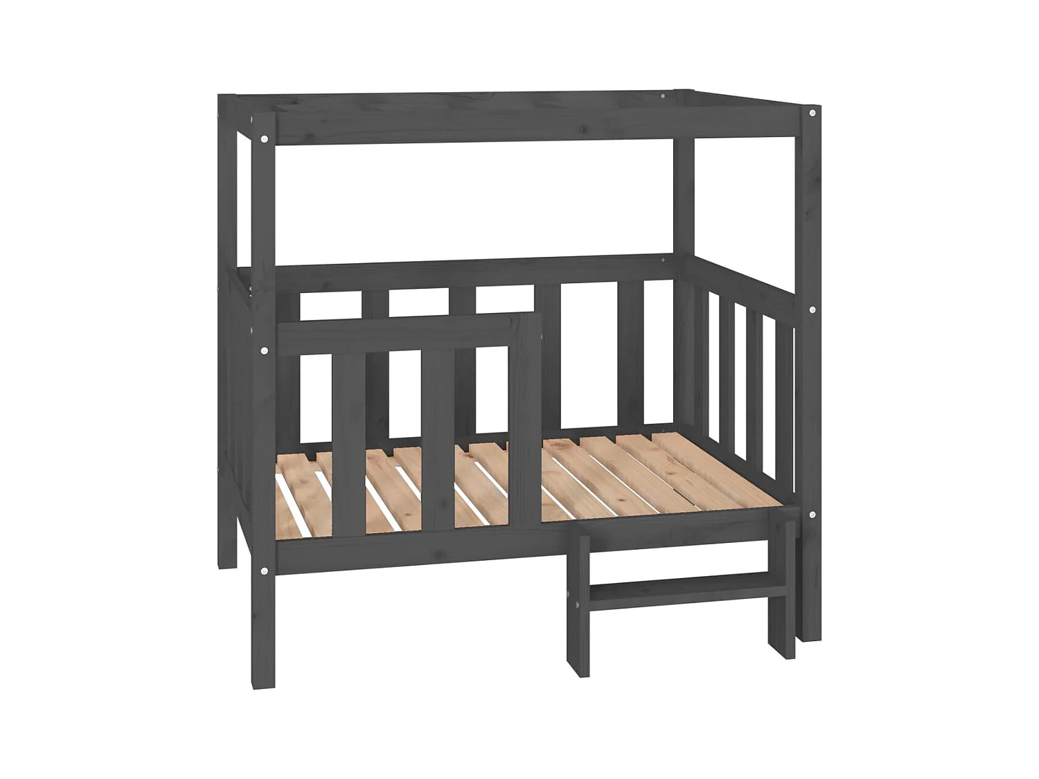 Varyn  Lit pour cen Gris 105,5x83,5x100 cm Bois de pin solide