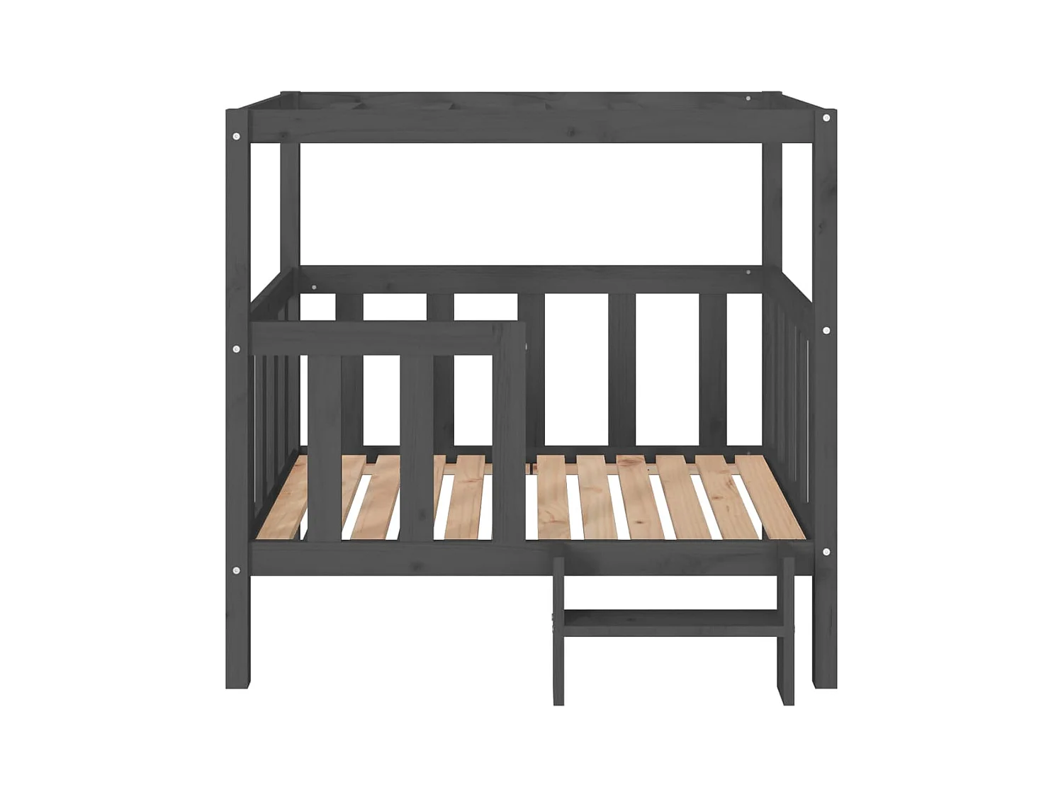 Varyn  Lit pour cen Gris 105,5x83,5x100 cm Bois de pin solide