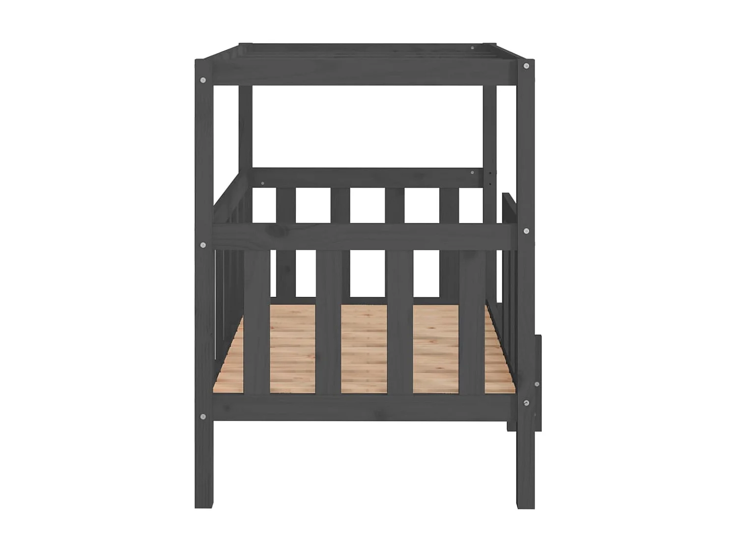 Varyn  Lit pour cen Gris 105,5x83,5x100 cm Bois de pin solide