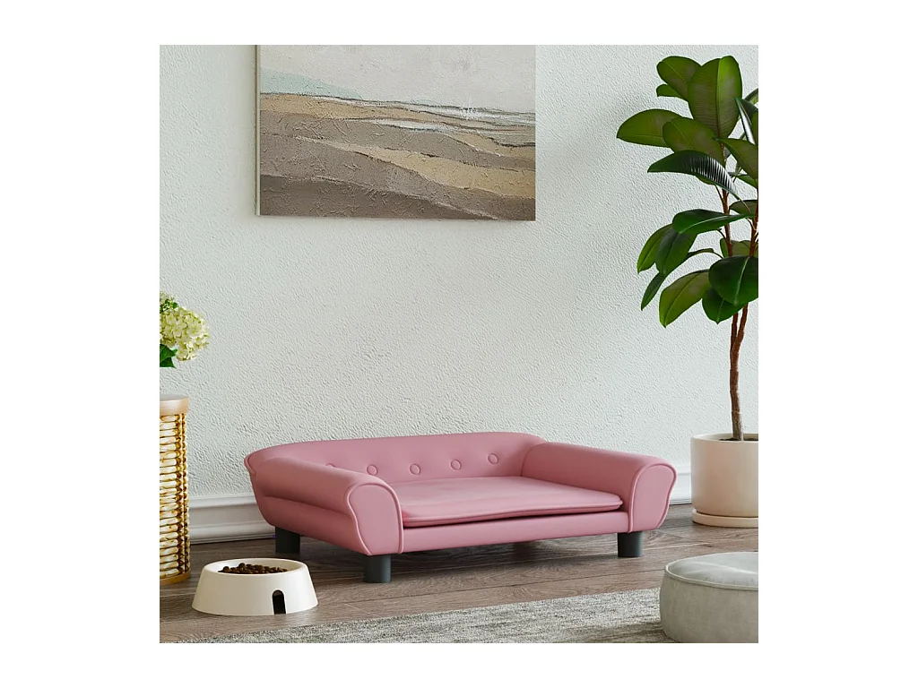 Angeren  Lit pour cen rose 70x48x22 cm velours