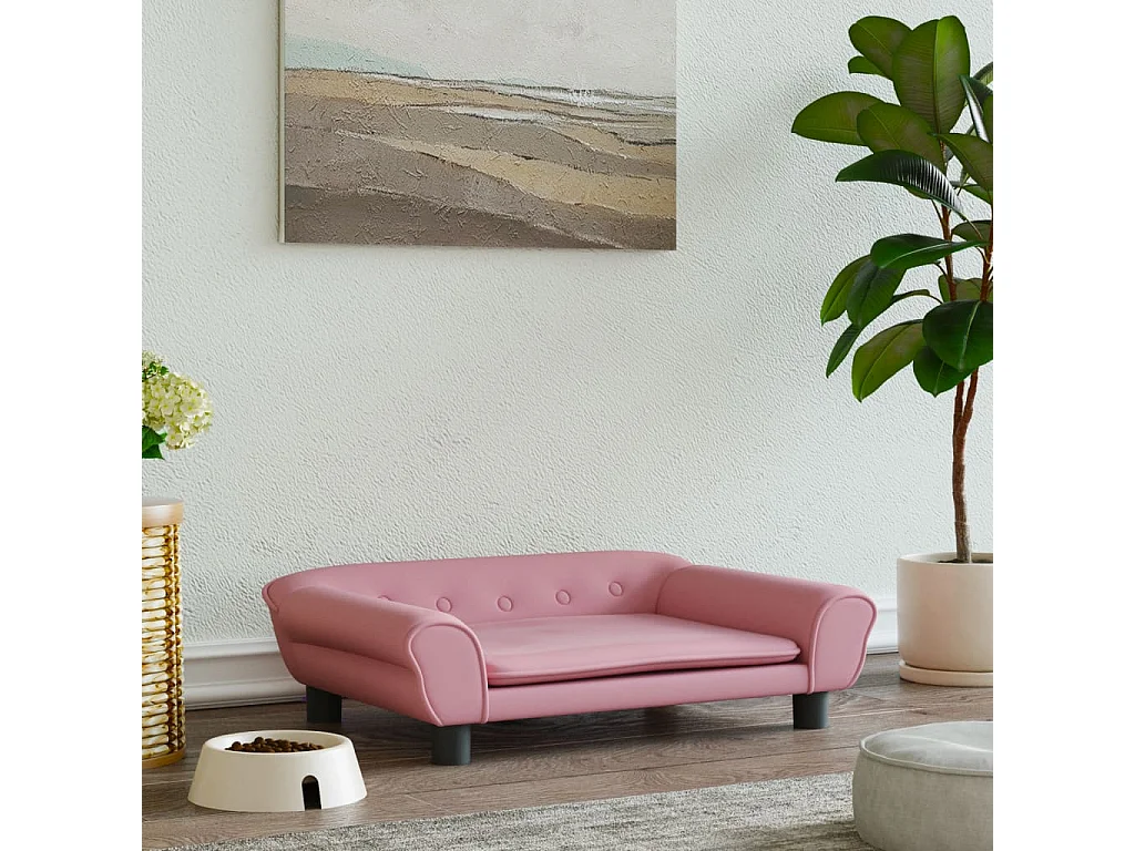 Angeren  Lit pour cen rose 70x48x22 cm velours