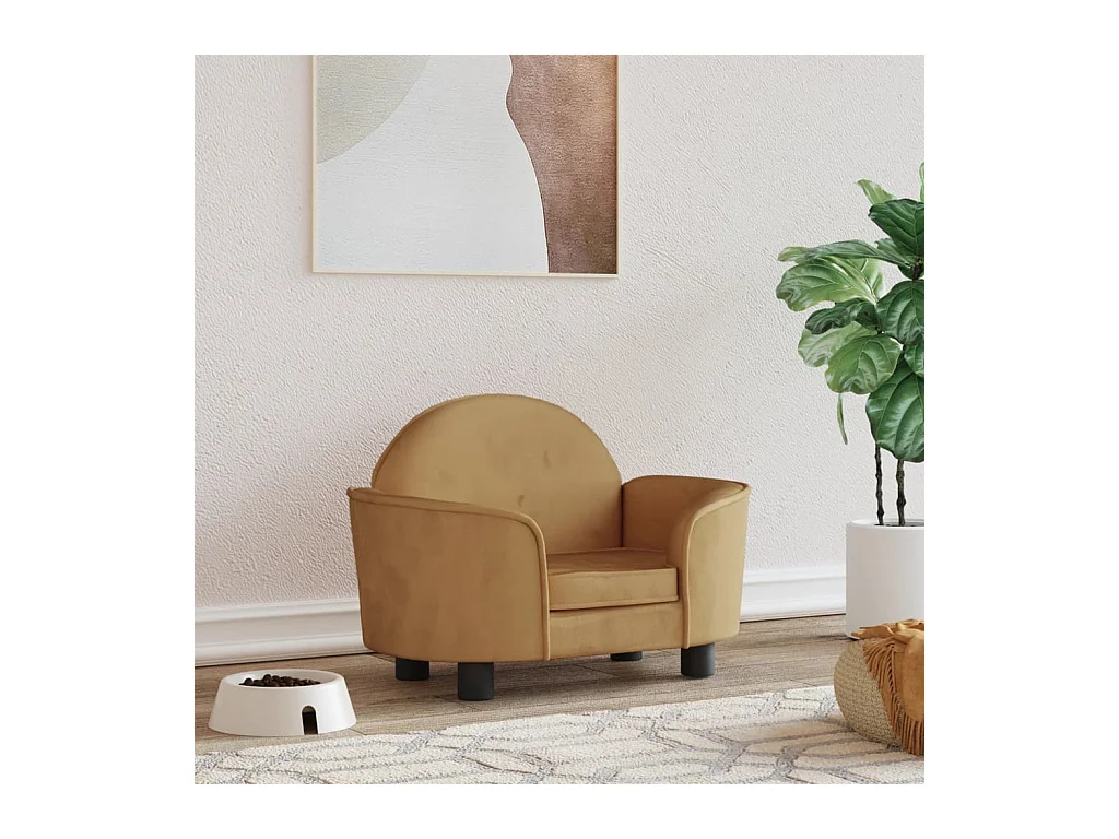 Ware Shoals  Lit pour cen marron 66x40x45 cm velours