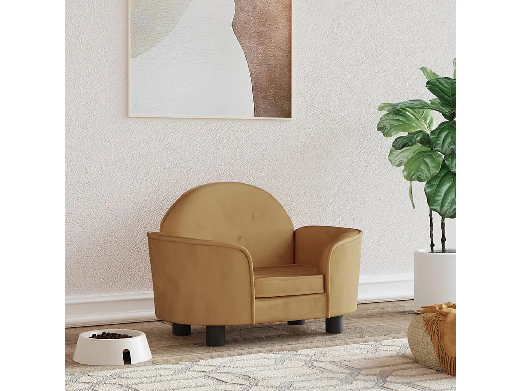 Ware Shoals  Lit pour cen marron 66x40x45 cm velours