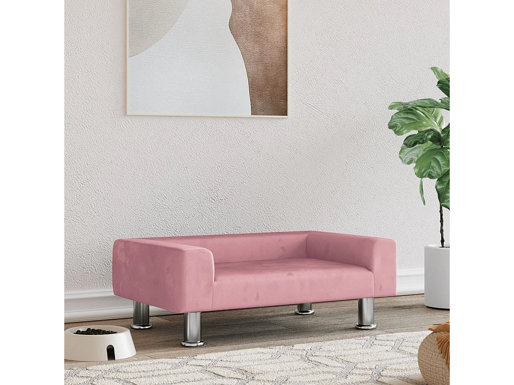 East Providence  Hondenmand 70x45x26,5 cm fluweel roze