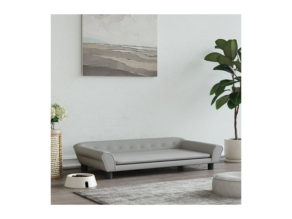 Angeren  Lit pour cen gris clair 100x50x21 cm velours