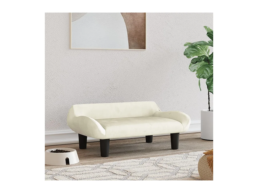 Kessel  Lit pour cen crème 70x40x24 cm velours