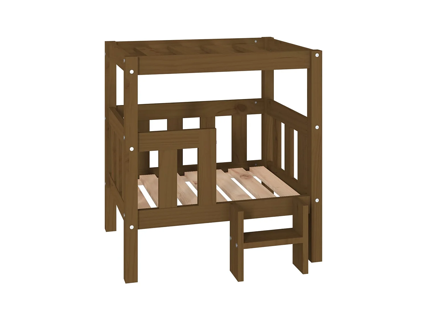 Varyn  Lit pour cen Marron miel 65,5x50,5x70 cm Bois de pin solide