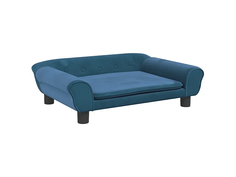 Angeren  Cama para perros de terciopelo azul 70x48x22 cm