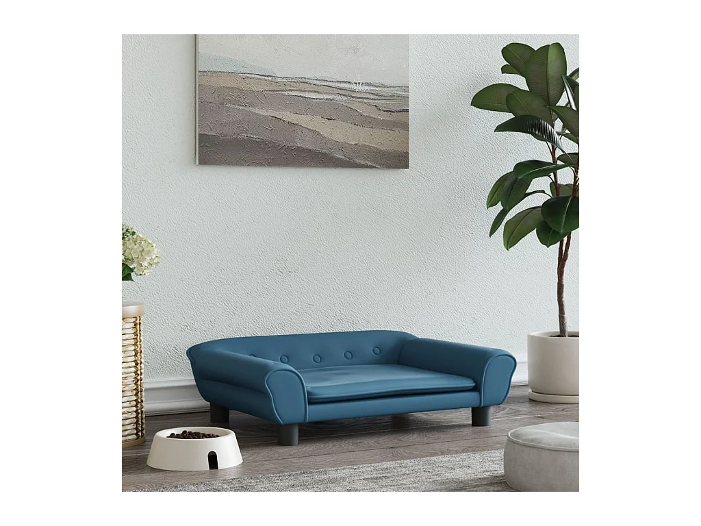 Angeren  Lit pour cen bleu 70x48x22 cm velours