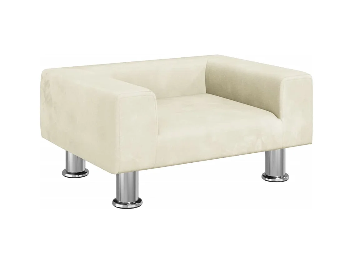 East Providence  Lit pour cen crème 50x40x26,5 cm velours