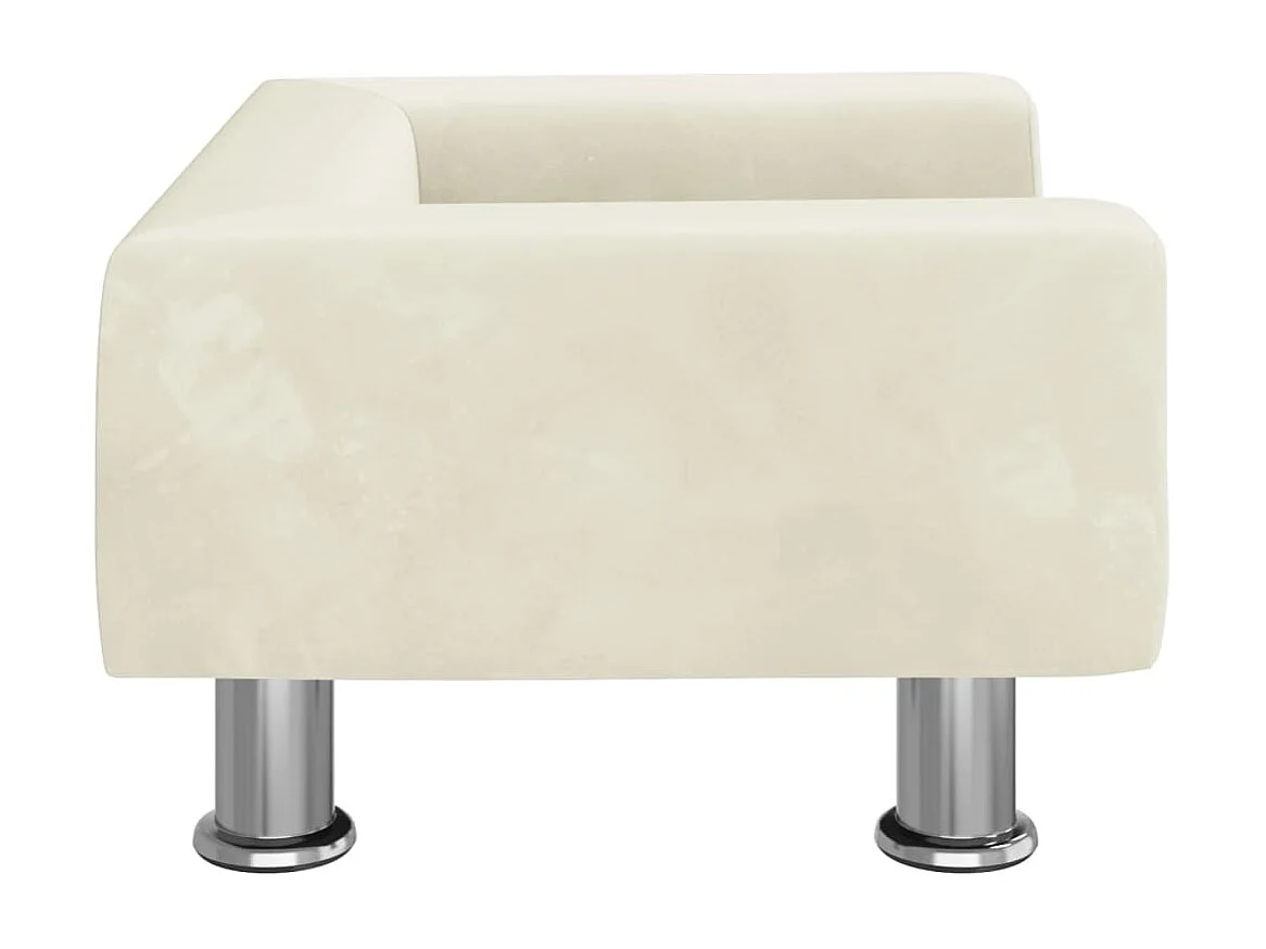 East Providence  Lit pour cen crème 50x40x26,5 cm velours