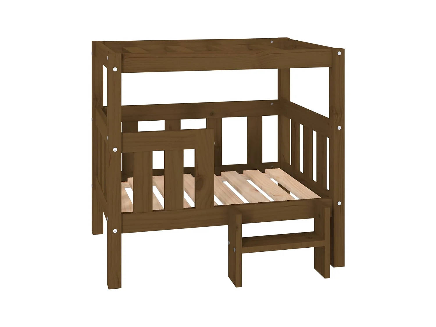 Varyn  Lit pour cen Marron miel 75,5x63,5x70 cm Bois de pin solide