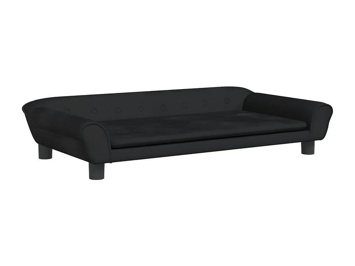 Angeren  Lit pour cen noir 100x50x21 cm velours