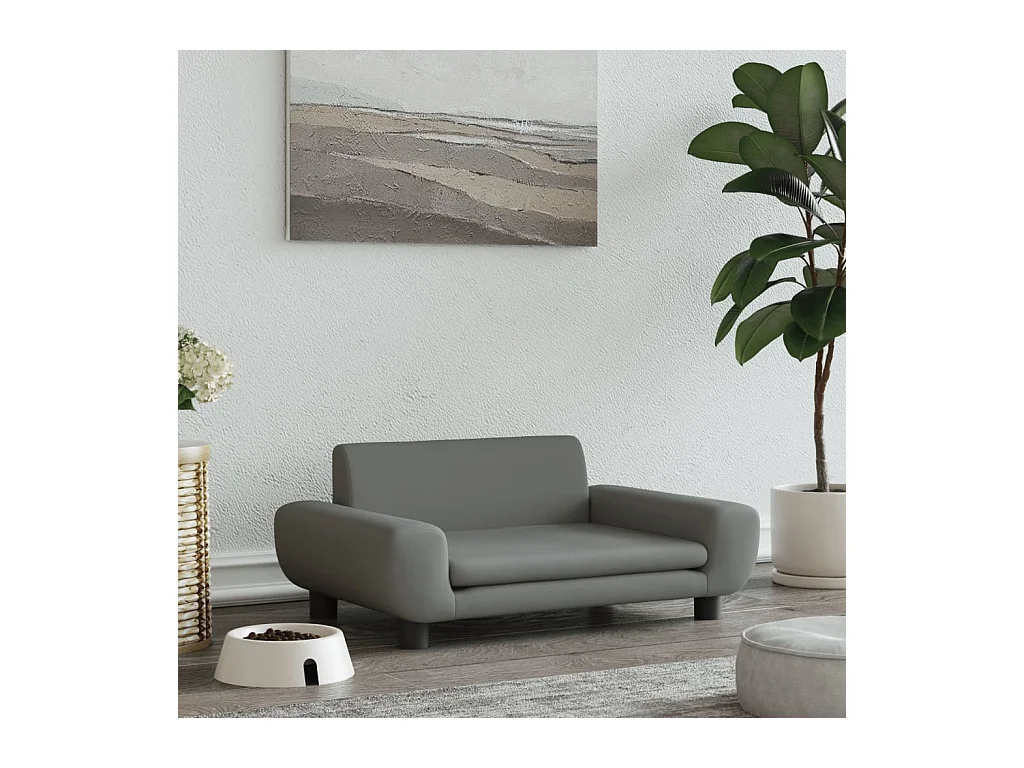 Fien  Lit pour cen gris foncé 70x45x33 cm velours