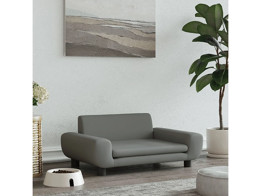 Fien  Lit pour cen gris foncé 70x45x33 cm velours