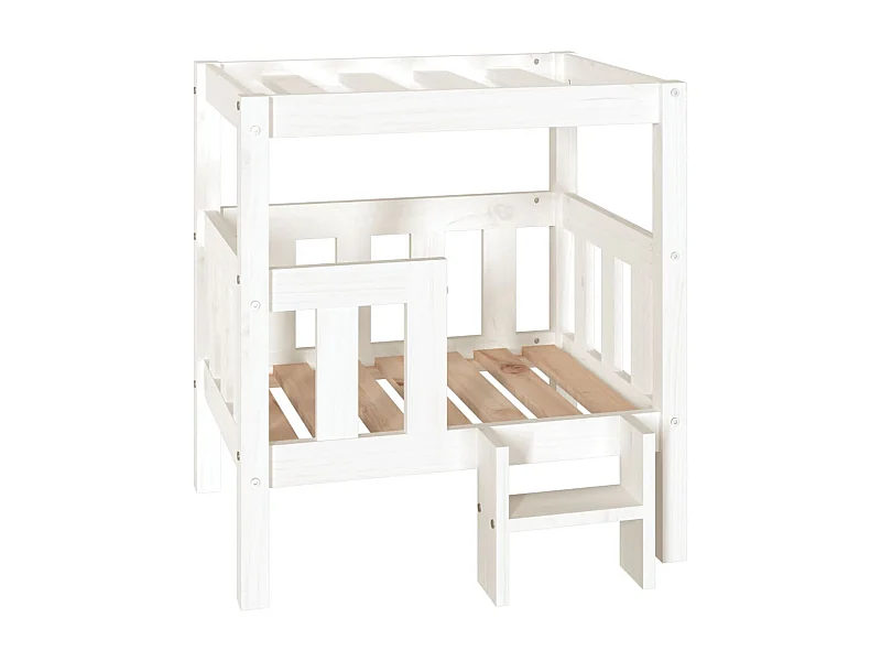 Varyn  Cama para perros madera maciza de pino blanco 65,5x50,5x70 cm