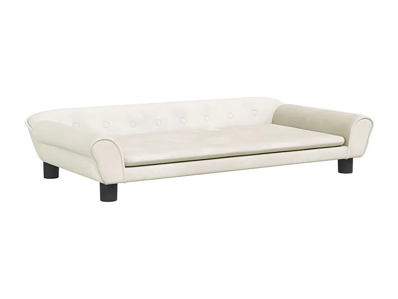 Angeren  Hondenmand 100x50x21 cm fluweel crèmekleurig