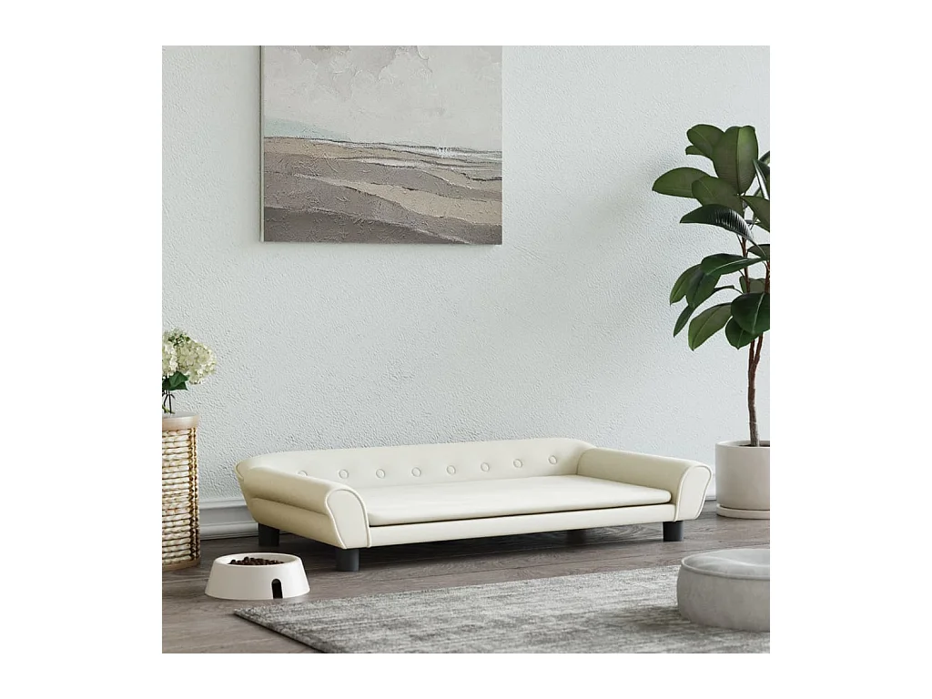 Angeren  Lit pour cen crème 100x50x21 cm velours