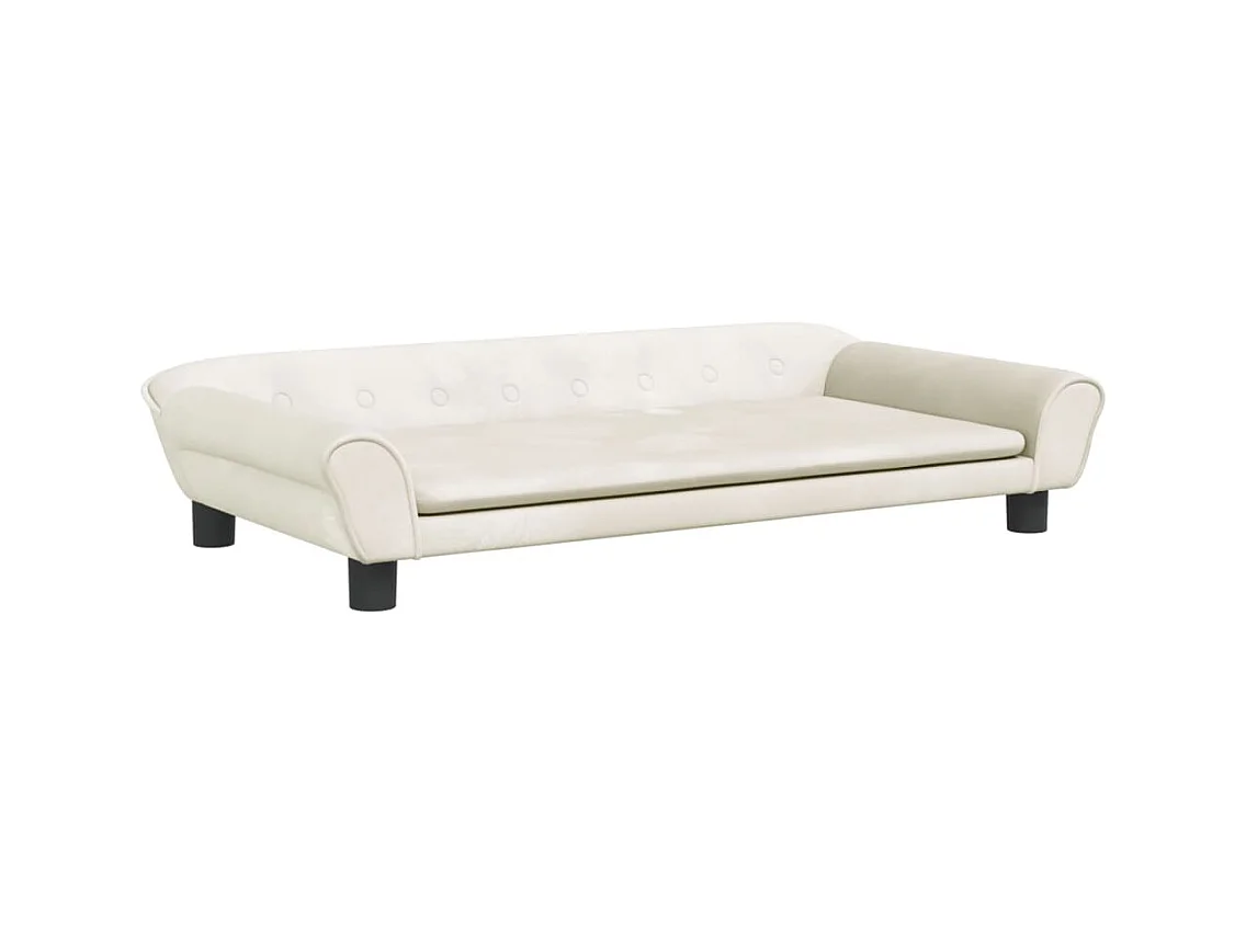 Angeren  Hondenmand 100x50x21 cm fluweel crèmekleurig