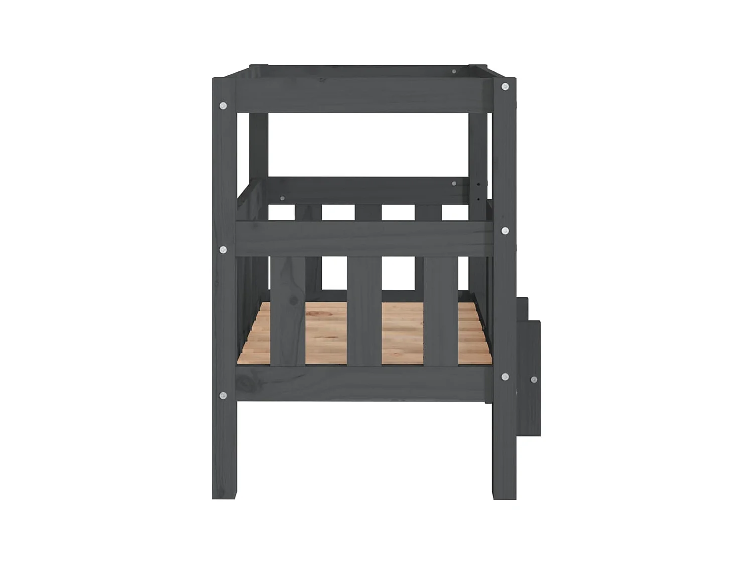 Varyn  Lit pour cen Gris 65,5x50,5x70 cm Bois de pin solide