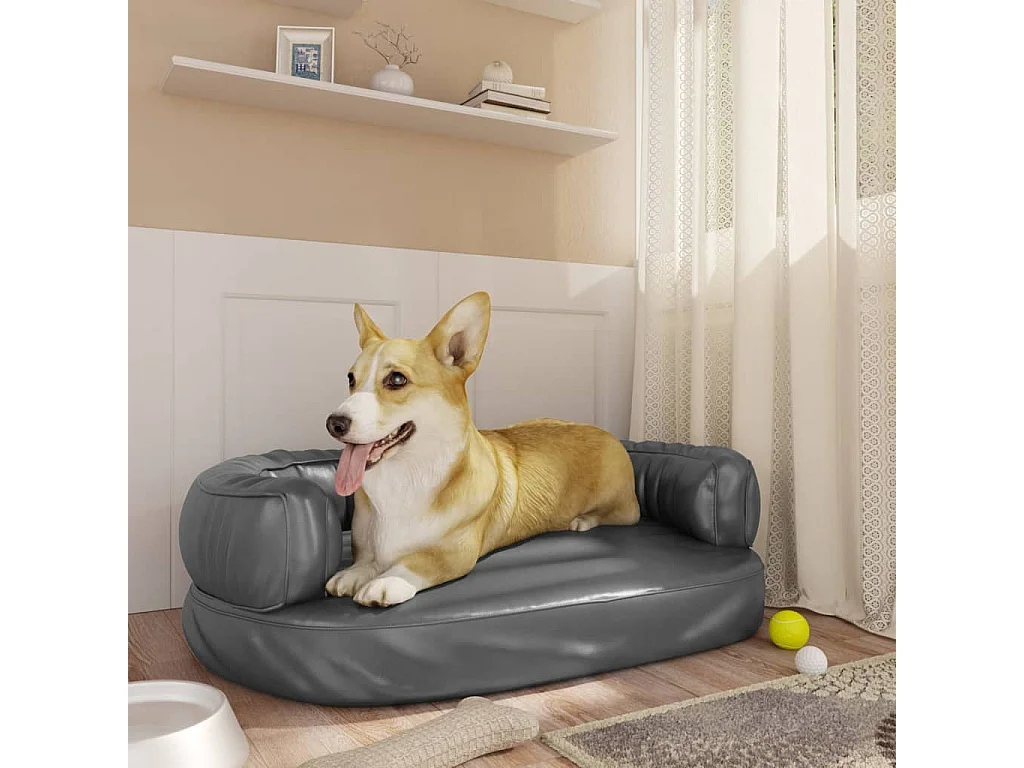 Aventura  Lit pour cen ergonomique Mousse Gris 60x42 cm Similicuir